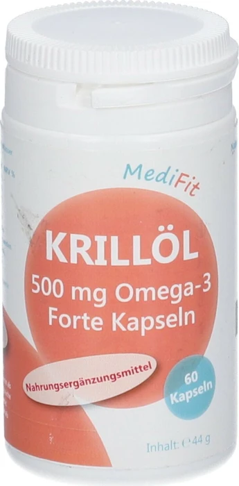 ApoFit MediFit Krillöl 500mg Omega-3 Forte Kapseln, 60 Stück