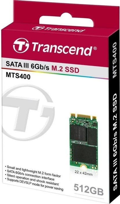 Transcend Industrial MTS400I SSD 512GB, M.2 2242 / B-M-Key / SATA 6Gb/s