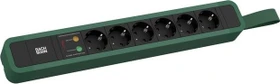 Bachmann Primo 2, 6-fach, mit Schlaufe, Überspannungsschutz, 2m, grün/schwarz