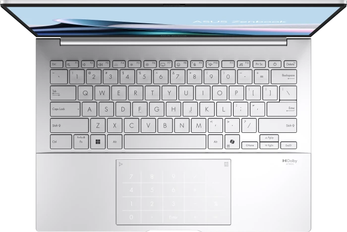 ASUS ZenBook 14 UX3405CA-PP485W, Foggy Silver, Core Ultra 9 285H, 16GB RAM, 1TB SSD, DE, Numberpad