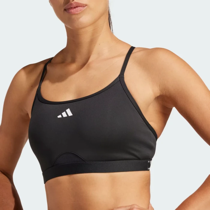 adidas Aeroreact Training 3-Streifen Sport-BH schwarz (Damen)