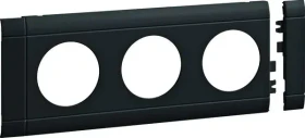 Hager Blende 3-fach Steckdose zu Oberteil 80mm anreihbar halogenfrei, graphitschwarz