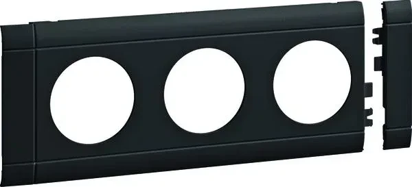 Hager Blende 3-fach Steckdose zu Oberteil 80mm anreihbar halogenfrei, graphitschwarz