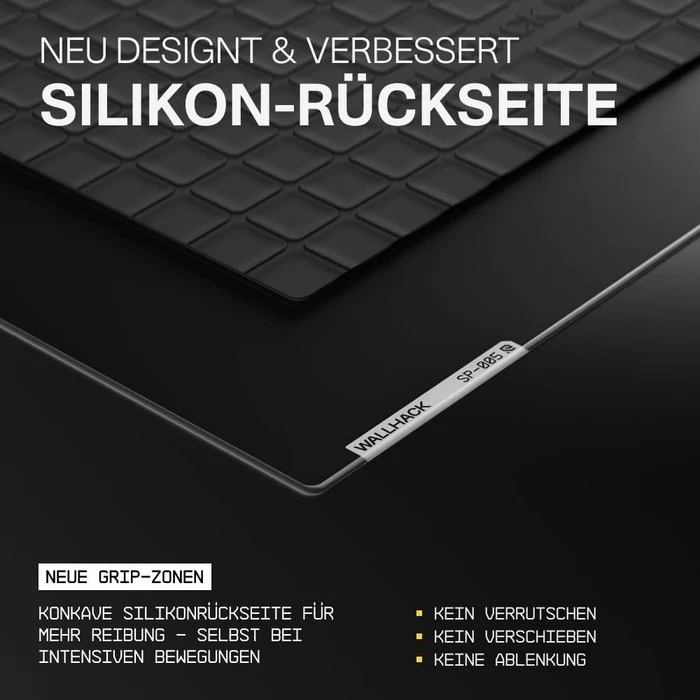 Wallhack SkyPAD SP-005 Glass Pad 5.0 Glas-Gaming-Mauspad, 510x440mm, schwarz