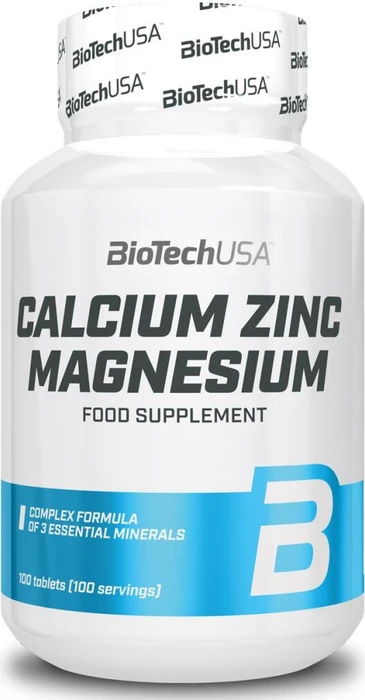 BioTech USA Calcium Zinc Magnesium Tabletten, 100 Stück