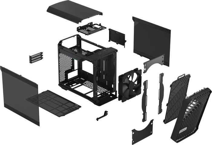 Fractal Design Torrent Nano Black TG Dark Tint, Glasfenster, Mini-ITX