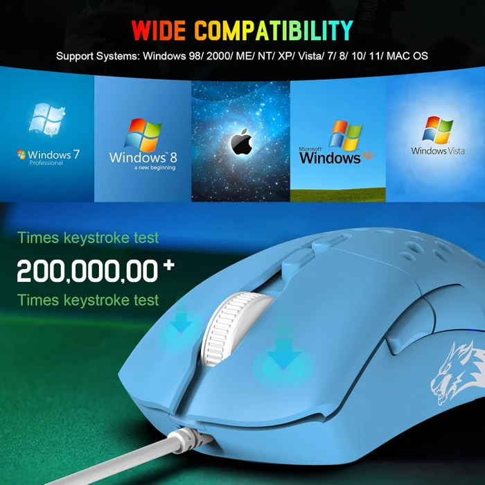 Ziyou Lang D19 RGB Gaming Mouse blau, USB