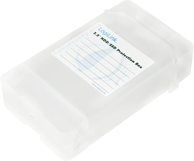 LogiLink Festplatten Schutz-Box, 2x 2.5", transparent
