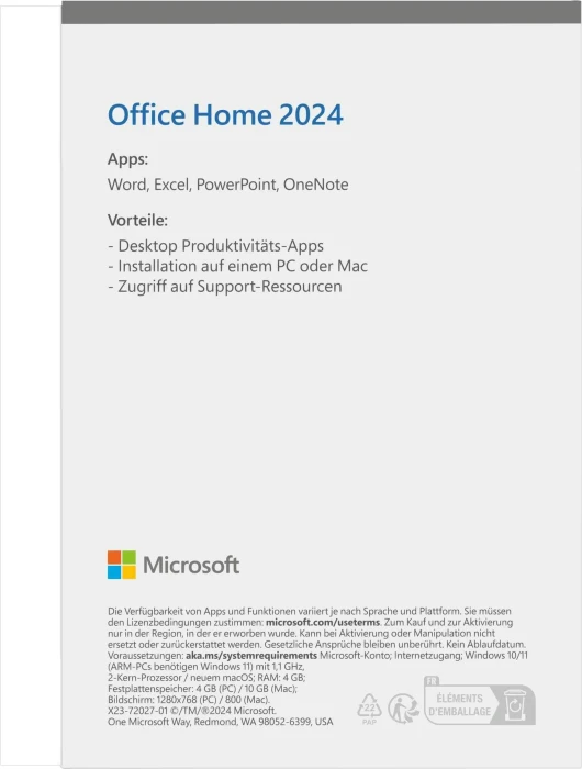 Microsoft Office 2024 Home, ESD (multilingual) (PC/MAC)