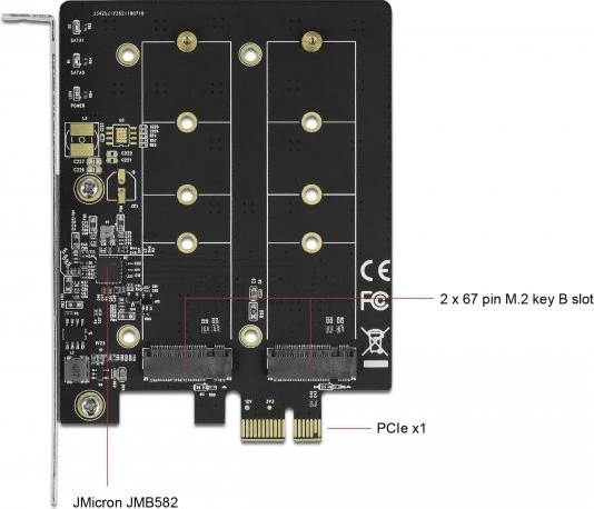 DeLOCK 2x M.2 SATA, PCIe 3.0 x1
