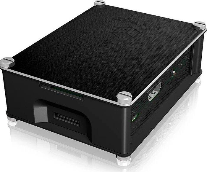 RaidSonic Icy Box IB-RP102 für Raspberry Pi 1 Modell B+/2 Modell B/3 Modell B/3 Modell B+, schwarz/silber
