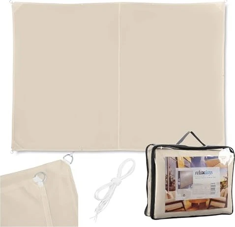 Relaxdays Polyester Sonnensegel 350x450cm beige