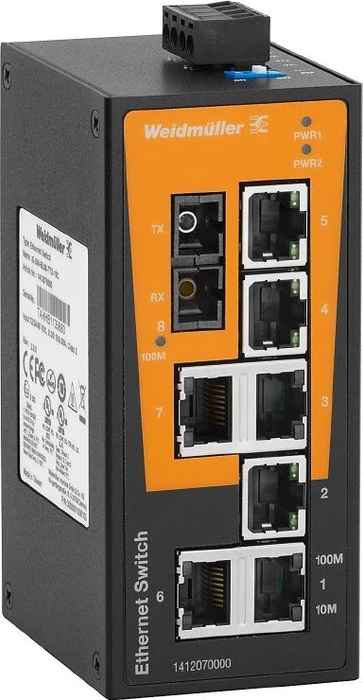Weidmüller BL-Series Industrial Railmount Switch, 6x RJ-45, 2x SC-Duplex