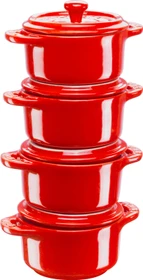 Zwilling Staub Ceramique Mini Cocotte Schmortopf 10cm kirsch-rot, 4 Stück