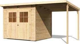 Karibu Glücksburg 4 Gartenhaus inkl. Anbau 1.9m natur