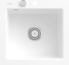 Villeroy & Boch Subway 50 S flat flächenbündig Becken mittig mit Ablauffernbedienung snow white