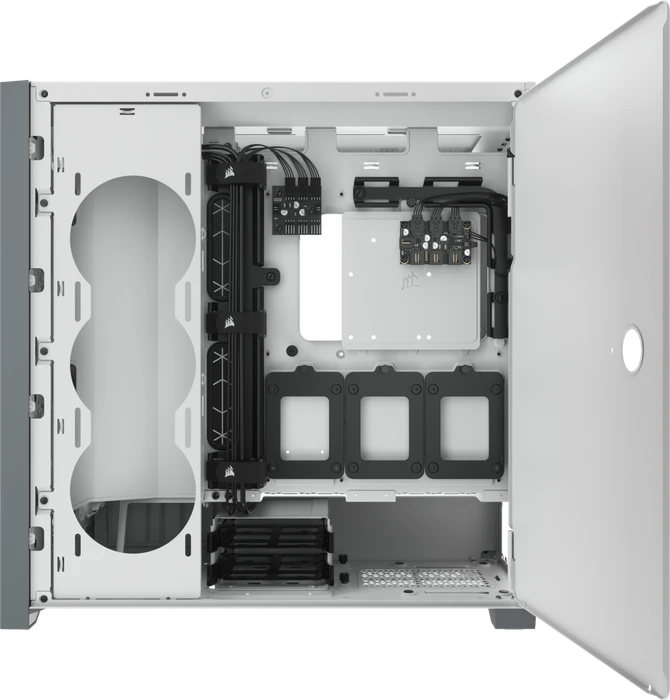 Corsair iCue 5000X RGB, weiß, Glasfenster