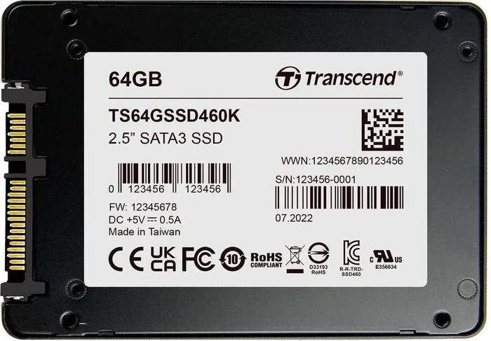 Transcend SSD460K 64GB, 2.5" / SATA 6Gb/s