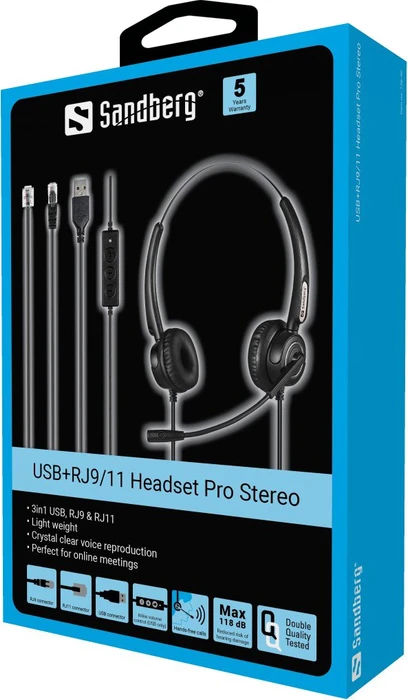 Sandberg USB+RJ9/11 Headset Pro Stereo