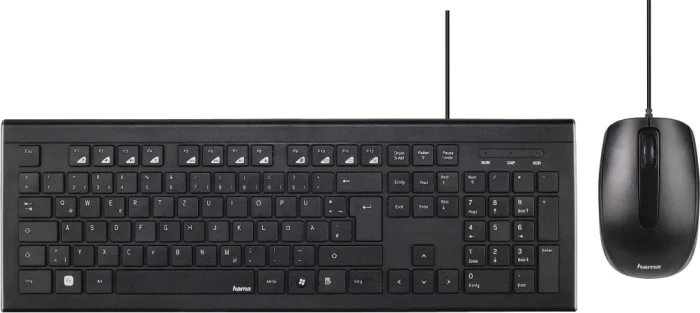 Hama Cortino Wired Tastatur und Maus Set, USB, DE