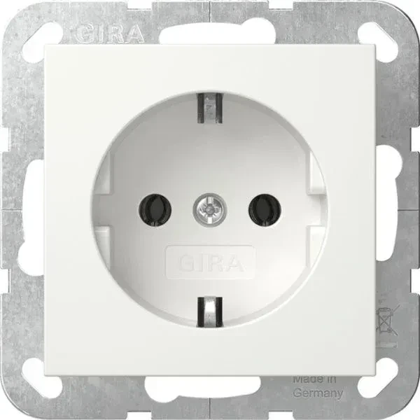 Gira System 55 SCHUKO-Steckdose, reinweiß glänzend