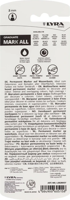 Lyra Graduate Mark All Permanentmarker 2mm gelb, Blister