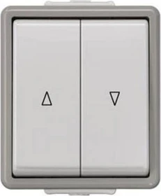 Siemens DELTA fläche IP44 Jalousietaster mit Verriegelung, dunkelgrau/hellgrau