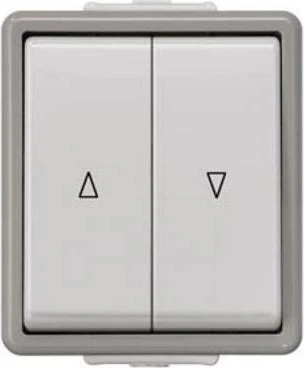 Siemens DELTA fläche IP44 Jalousietaster mit Verriegelung, dunkelgrau/hellgrau