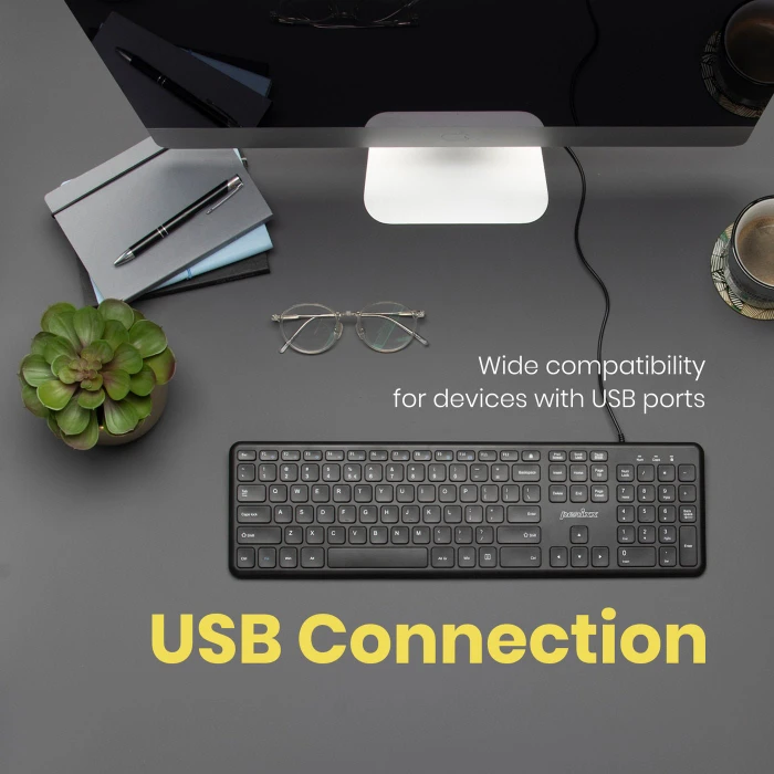 Perixx Periboard-210, schwarz, USB, UK