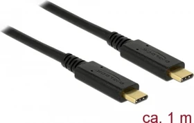 DeLOCK USB-C 3.1 [Stecker] USB-C 3.1 [Stecker] Kabel schwarz, 1m (83661)