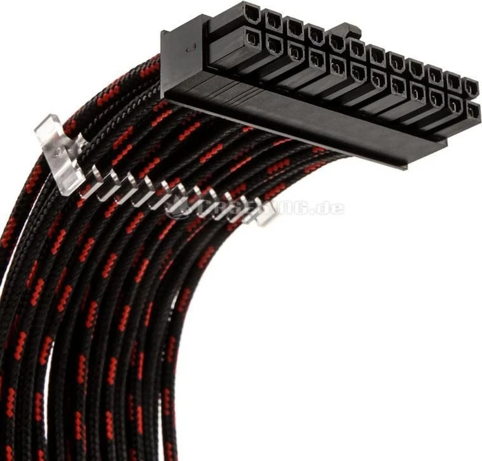 Phanteks Verlängerungskabel Kit für Netzteile, S-Muster schwarz/rot, 500mm