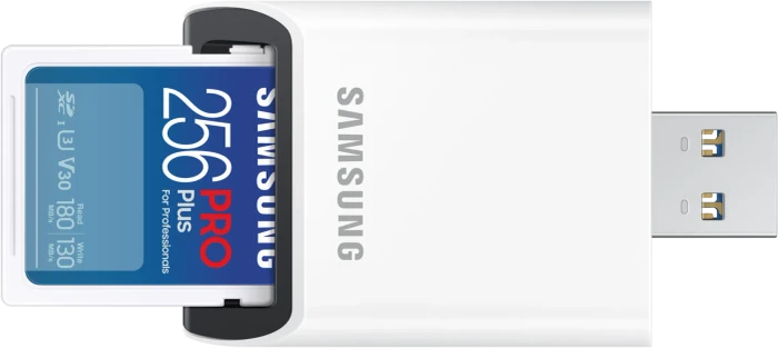 Samsung PRO Plus for Professionals R180/W130 256GB USB-Kit, UHS-I U3, Class 10