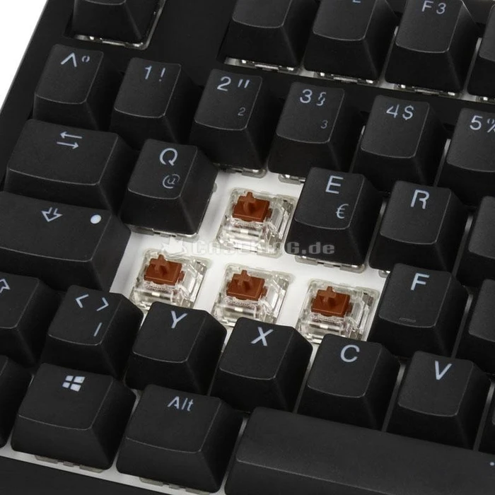 Ducky Shine 6 PBT, LEDs RGB, schwarz, MX RGB BROWN, USB, DE