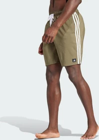 adidas 3-Streifen CLX Badeshorts olive strata/white (Herren)