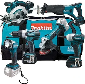 Makita DLX6011 Combo Kit Akku-Maschinenset inkl. Tasche + 3 Akkus 3.0Ah