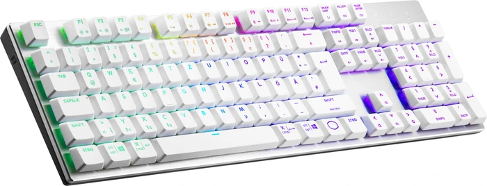 Cooler Master SK653, LEDs RGB, weiß, TTC LOW PROFILE RGB RED, USB/Bluetooth, DE