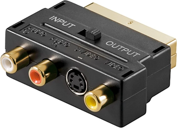Wentronic Goobay Cinch Scart Adapter, Scart (In/Out)auf 3x Cinch Buchse