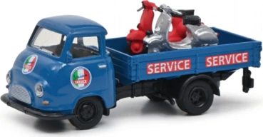 Schuco Hanomag Kurier mit Vespa blau