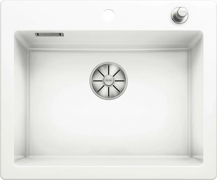 Blanco Palona 6 InFino Einbau Becken mittig mit Ablauffernbedienung kristallweiß glänzend