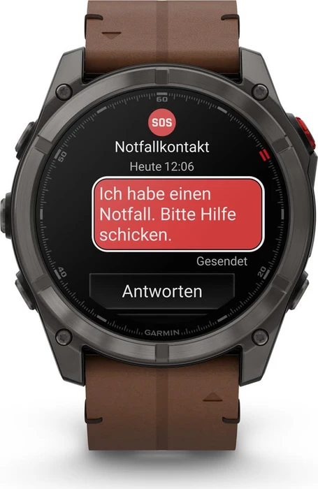 Garmin Fenix 8 Pro 51mm AMOLED carbon grey dlc titanium/chestnut leather