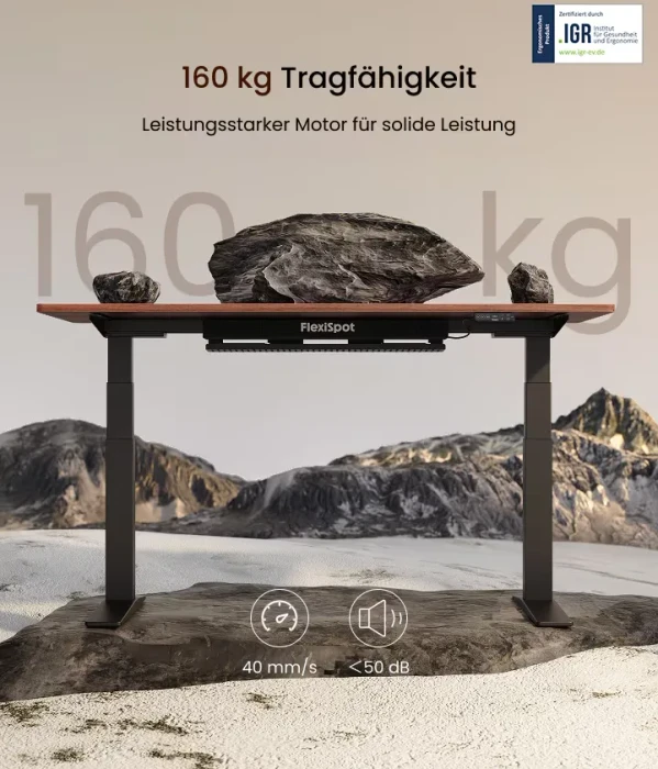 FlexiSpot E7 Pro elektrisch höhenverstellbares Sitz-Steh-Schreibtischgestell schwarz