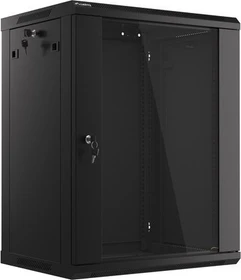 Lanberg 19" Wandschrank 15HE, hängend, Flat Pack, Glastür, IP20, RAL 9004, 450mm tief