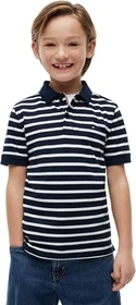 Tommy Hilfiger Essential Regular Fit mit Flag-Stickerei Poloshirt kurzarm navy stripe (Junior)