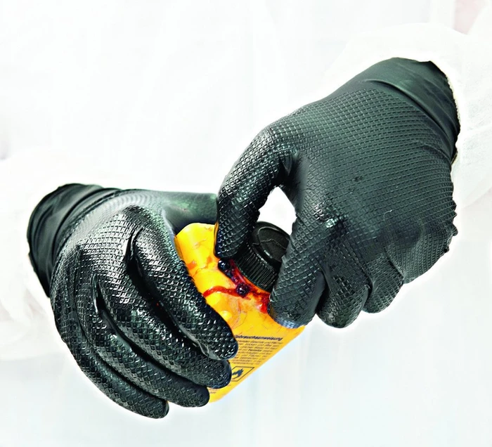 Franz Mensch Hygostar Nitril Power Grip Einweghandschuhe XL schwarz, 50 Stück