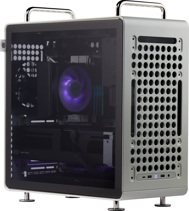 Cooler Master Qube 540 Moonstone, grau, Glasfenster