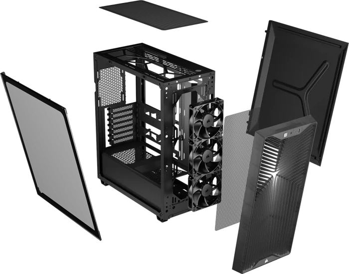 Corsair 3200D RS Smoke, grau, Glasfenster