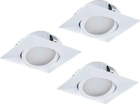 Eglo Pineda eckig 8.4cm 6W 3000K Einbauleuchte weiß, 3 Stück