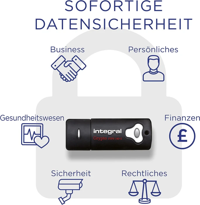 Integral Crypto Drive FIPS 140-2 16GB, USB-A, USB 3.2 Gen 1×1