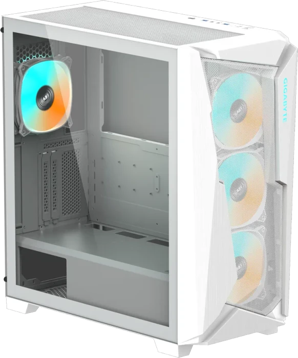 GIGABYTE C301 Glass White V2, weiß, Glasfenster