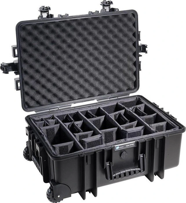 B&W International Outdoor Case Typ 6700 Trolley schwarz mit variabler Facheinteilung